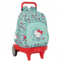 School Rucksack with Wheels Hello Kitty Sea lovers Turquoise 33 X 45 X 22 cm