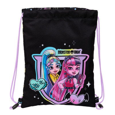 Sac à dos serré par des ficelles Monster High Noir 26 x 34 x 1 cm su