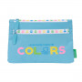 Trousse d'écolier Benetton Spring Bleu ciel 23 x 16 x 3 cm sur la cav