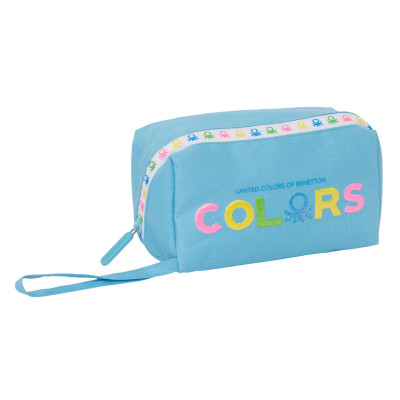 Trousse d'écolier Benetton Spring Bleu ciel 22 x 10 x 10 cm sur la ca