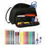 Astuccio per la Scuola con Accessori Safta California Nero 20 x 11 x 8