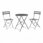 Table set with 2 chairs IPAE Progarden Bistró Foldable Anthracite (3 Pieces)