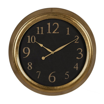 Reloj de Pared Negro Dorado PVC Cristal Hierro Madera MDF 47 x 5,5 x 4