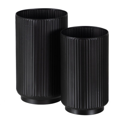 Set de pots de fleurs Noir Fer 16,5 x 16,5 x 28 cm (2 Unités) sur la 