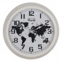 Orologio da Parete Mappamondo Bianco Nero Ferro 70 x 70 x 6,5 cm
