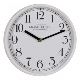 Orologio da Parete Bianco Legno Cristallo 22 x 22 x 4,5 cm