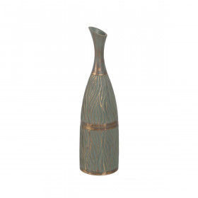 Vaso Verde Dorato Poliresina 13,5 x 13,5 x 49 cm