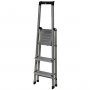 Scala Pieghevole a 3 Scalini Krause 126214 Argentato Alluminio