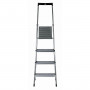 Scala Pieghevole a 4 Scalini Krause 126221 Argentato Alluminio
