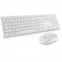 Clavier et souris sans fil Dell KM5221W-WH Blanc Qwerty US sur la cave