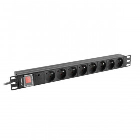 Schuko 19" 6 Way Multi-socket Adapter Lanberg PDU-06E-0200-BK (2 m)