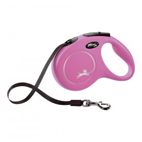 Laisse pour Chien Flexi NEW CLASSIC 5m Rose Taille M sur la caverne de