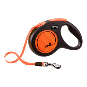 Laisse pour Chien Flexi NEW NEON 5 m Orange Taille M sur la caverne de