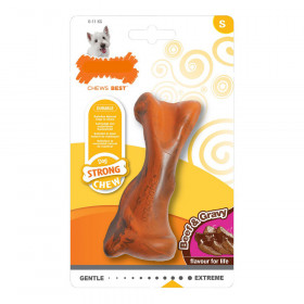 Giocattolo da mordere per cani Nylabone Strong Chew Salsa Carne Gomma