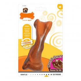 Giocattolo da mordere per cani Nylabone Strong Chew Salsa Carne Gomma