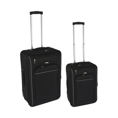 Suitcase Travel Set Black Polyester (2 Pieces)