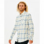Men’s Long Sleeve Shirt Rip Curl Checked in Flannel Franela White