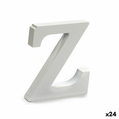 Lettre Z Bois Blanc (2 x 16 x 14,5 cm) (24 Unités)