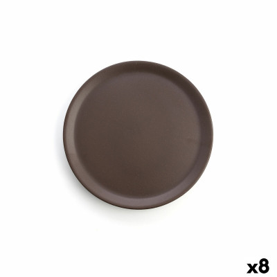 Flat plate Anaflor Vulcano Meat Baked clay Brown Ø 31 cm (8 Units)